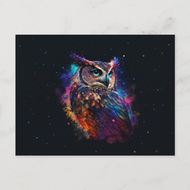 Colorful Space Owl                                 Postcard (Front)