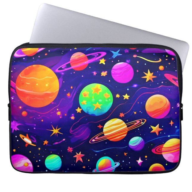 Colorful Space Pattern Laptop Sleeve (Front)