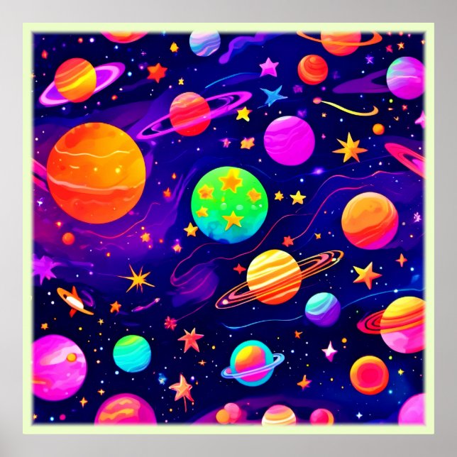 Colorful Space Pattern Poster (Front)