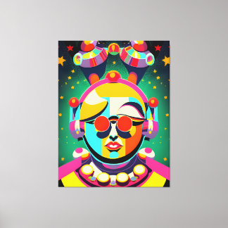 Colorful Space Person Pop Art Canvas Print