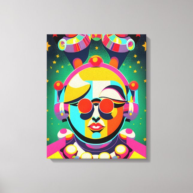 Colorful Space Person Pop Art Canvas Print (Front)