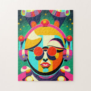 Colorful Space Person Pop Art Jigsaw Puzzle