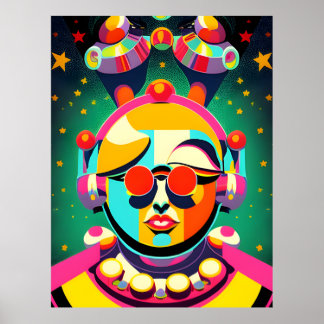 Colorful Space Person Pop Art Poster