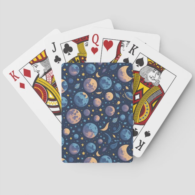 Colorful Space Themed Poker Cards (Back)