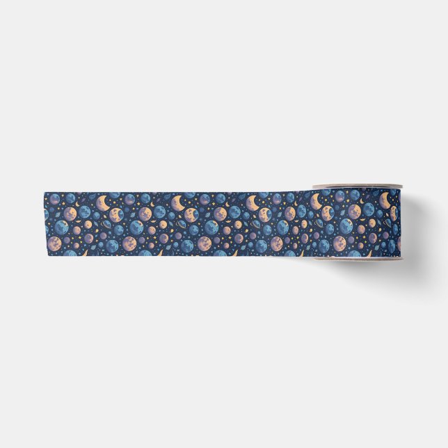 Colorful Space Themed Satin Ribbon (Front)