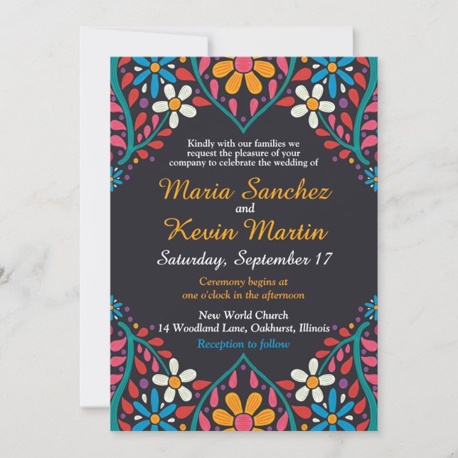 Colorful Spanish Border Wedding invitation (Front)