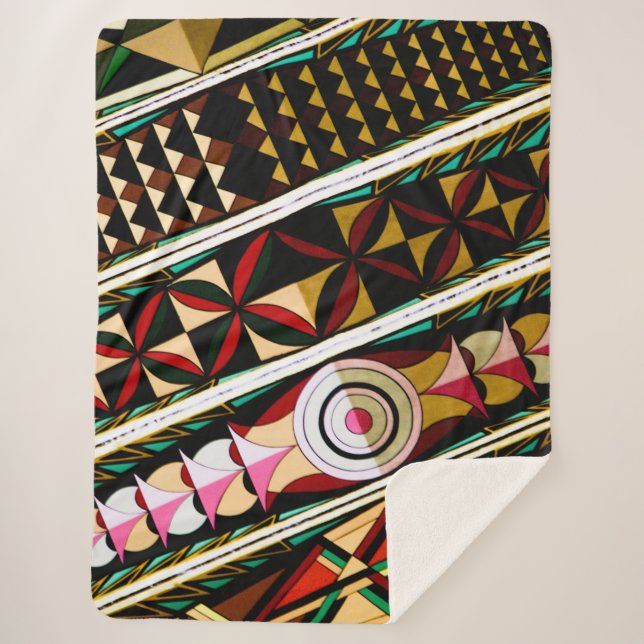 Colorful Spanish Ceiling Architecture Sherpa Blanket (Front)