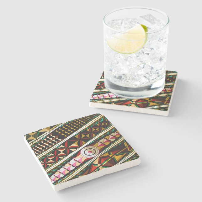 Colorful Spanish Ceiling  Stone Coaster (Side)