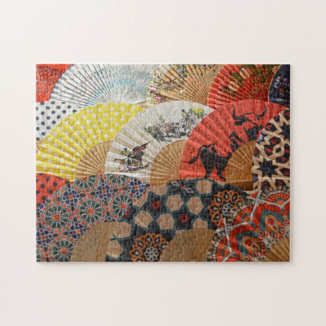 Colorful Spanish Flamenco Dance Fans Jigsaw Puzzle (Horizontal)