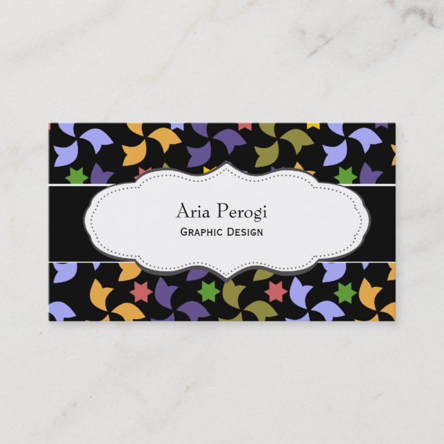 Colorful Spanish Pattern business cards (Front)