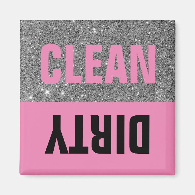 Colorful Sparkle Clean Dirty Dishwasher Magnet (Front)