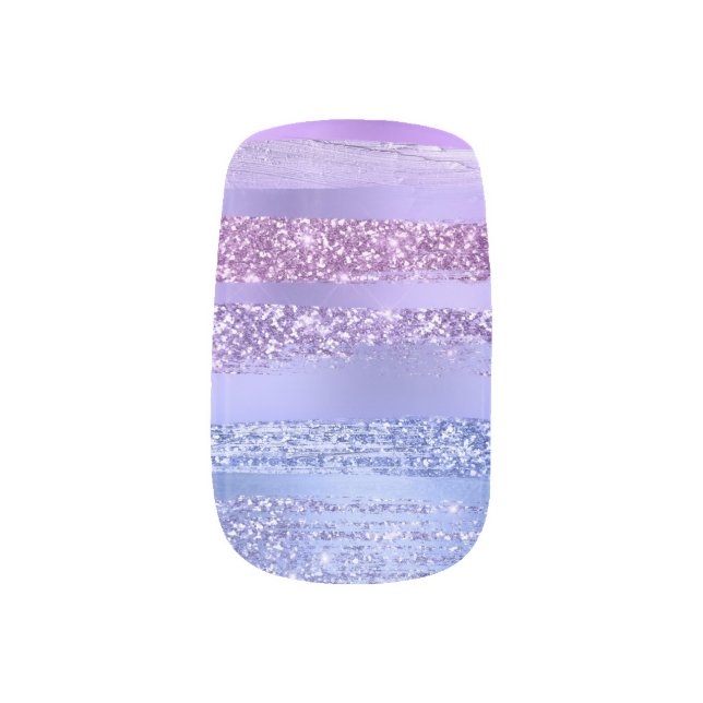 Colorful Sparkle Minx Nail Art Decals (Left Thumb)