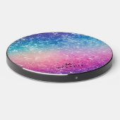 Colorful Sparkling Glitter Texture, Monogram Wireless Charger (Front 2)