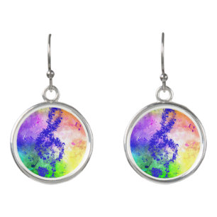 colorful sparkling music earrings