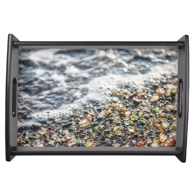 Colorful Sparkling Sea Glass Serving Tray (Front)