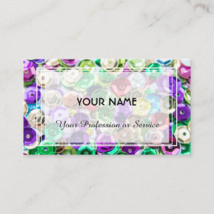 Colorful sparkling sequins in multiple colors business card