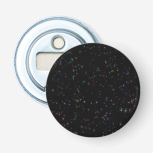 Colorful sparkling stars in night sky black design bottle opener