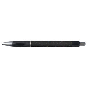 Colorful sparkling stars in night sky black design pen