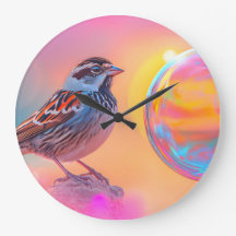 Colorful Sparrow and Rainbow Bubble