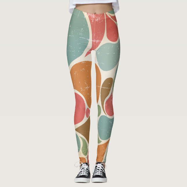 Colorful Spatters: Abstract Retro Pattern. Leggings (Front)