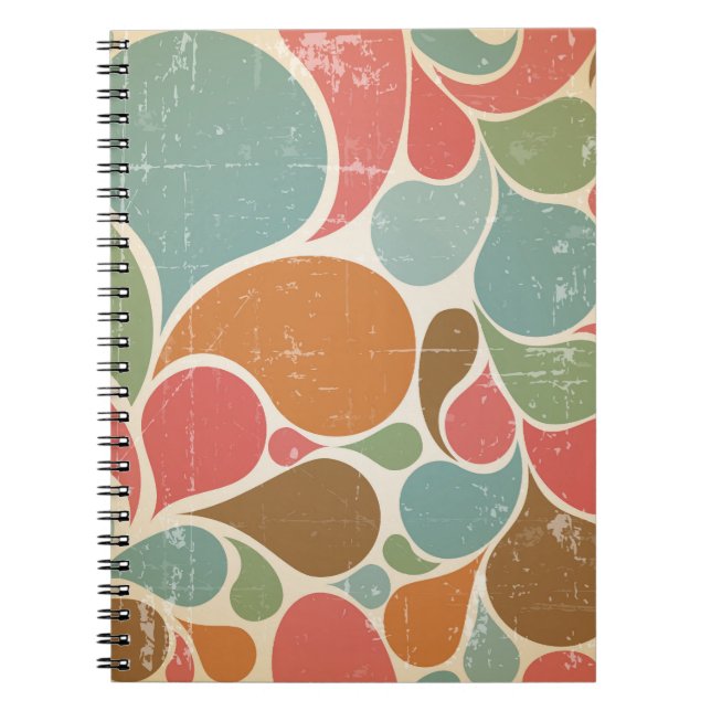 Colorful Spatters: Abstract Retro Pattern. Notebook (Front)