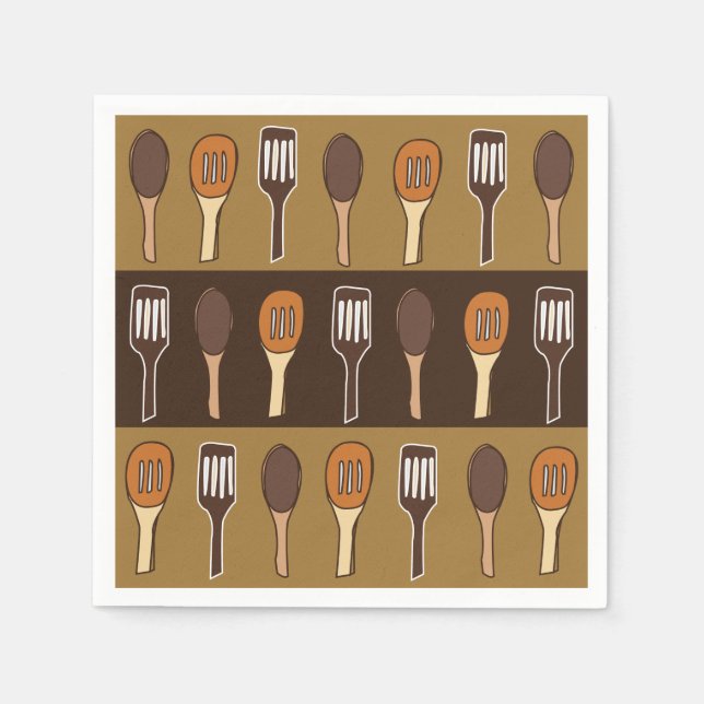 Colorful Spatula Kitchen Cooking Party Napkins (Front)