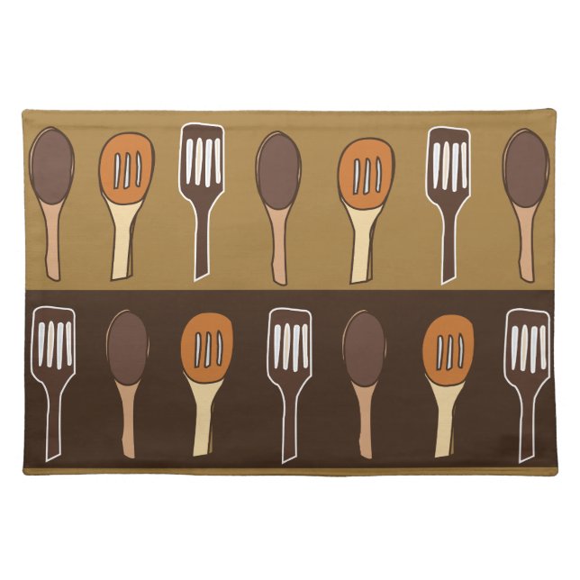 Colorful Spatula Kitchen Cooking Utensils Cloth Placemat (Front)