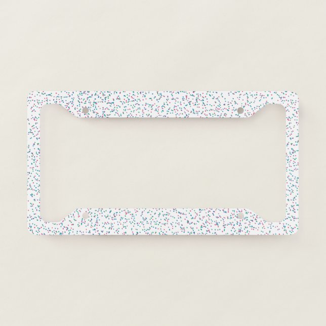 Colorful Speckled Spring Dots  License Plate Frame (Front)