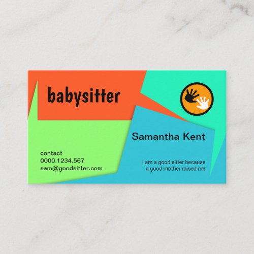 Colorful Speech Bubbles Teenage Babysitting Business Card