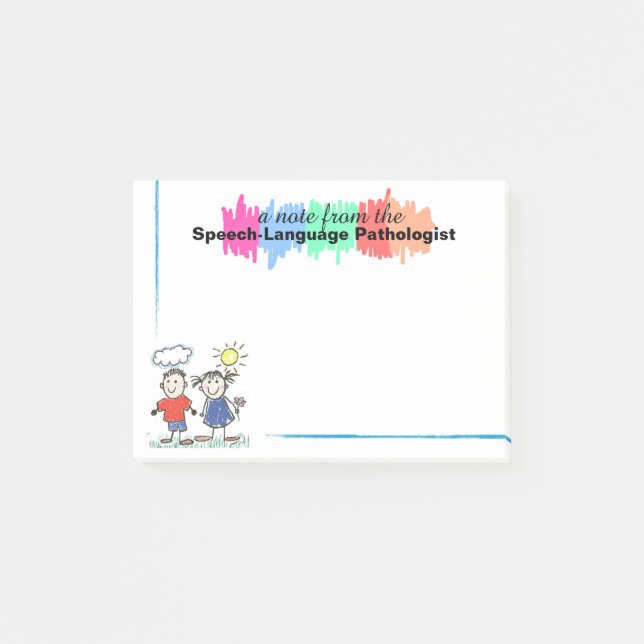 Colorful Speech-Language Pathologist Sticky Notes (Front)
