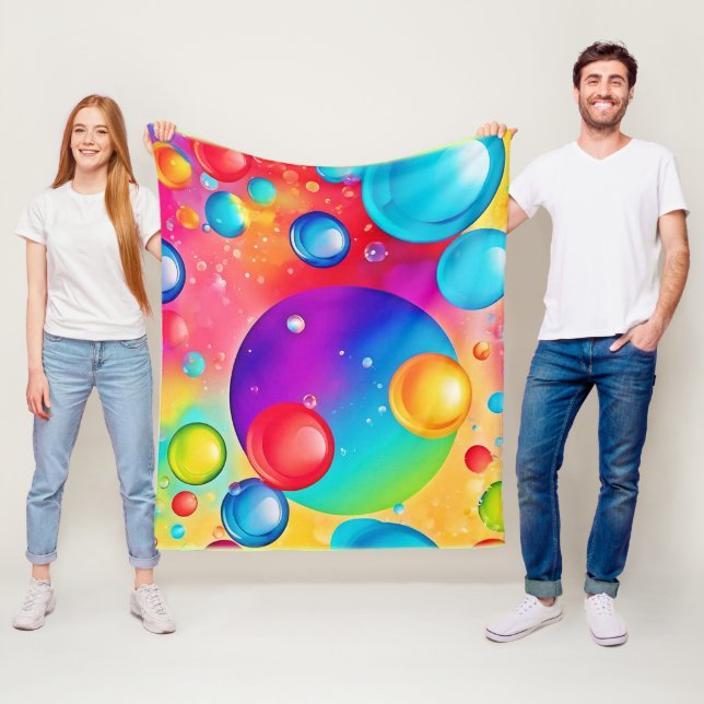Colorful Sphere Abstract Art Fleece Blanket (In Situ)