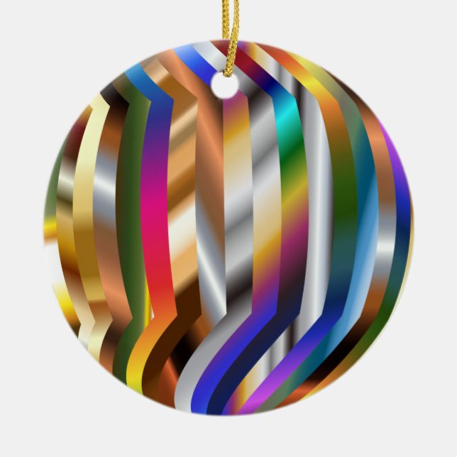 Colorful sphere, bright and shiny, ceramic ornament (Front)