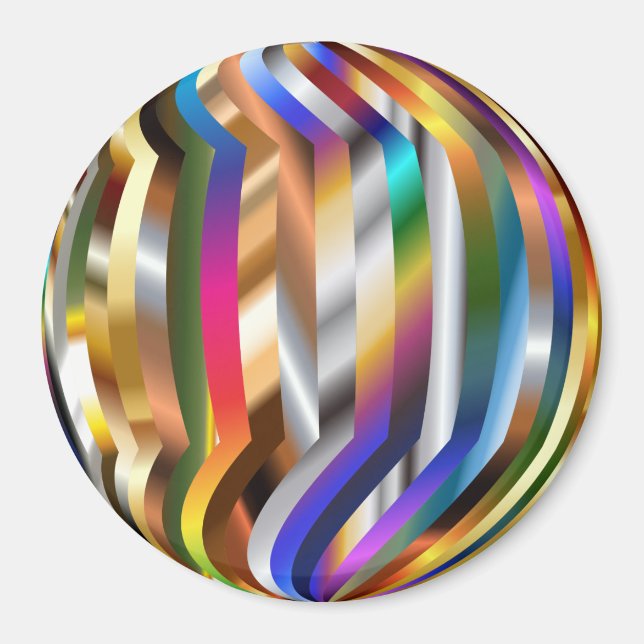 Colorful sphere, bright and shiny, magnet (Front)