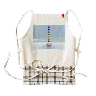 Colorful spheres for chakras upon beautiful lily f zazzle HEART apron