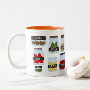 Colorful spice jars cooking style Two-Tone coffee mug