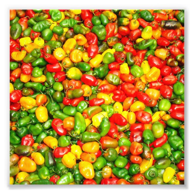 Colorful spicy chili pattern photo print (Front)