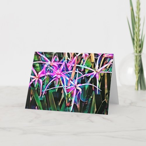 Colorful Spider Lily Art Note Card