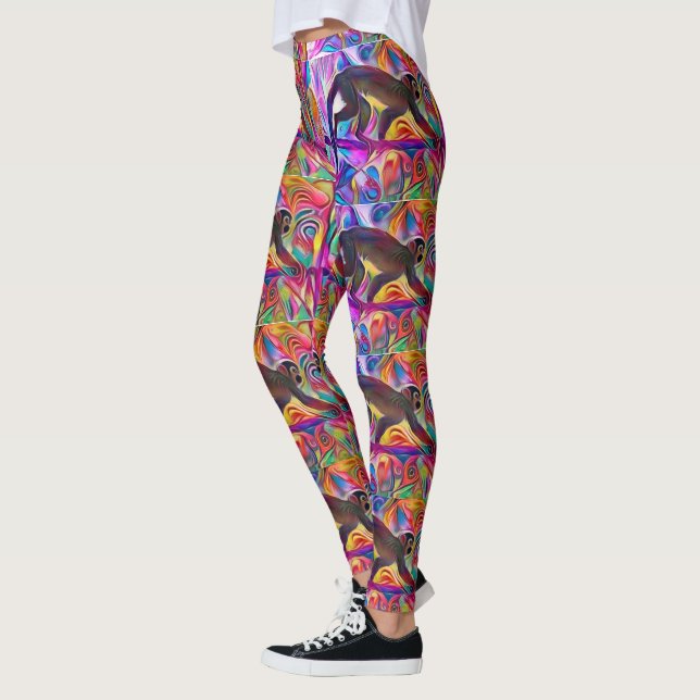 Colorful Spider Monkey Art Leggings (Left)