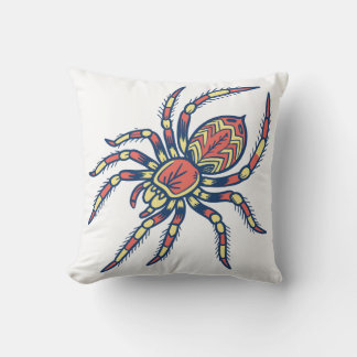 Colorful Spider throw Pillow