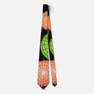 Colorful Spider Web Design Futuristic Circular Neck Tie
