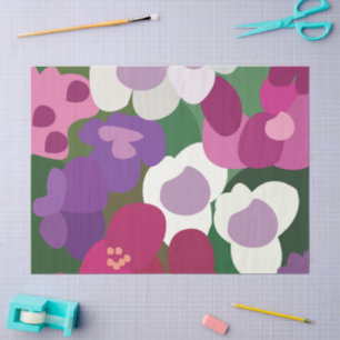 Colorful Spiderwort Flowers Floral Tissue Paper