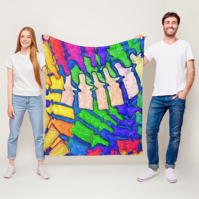 Colorful Spine Art Fleece Blanket (In Situ)