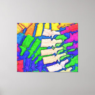 Colorful Spine Art Wrapped Canvas Print