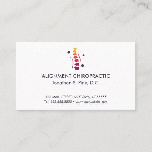 Colorful Spine Logo Chiropractic Appointment Cards