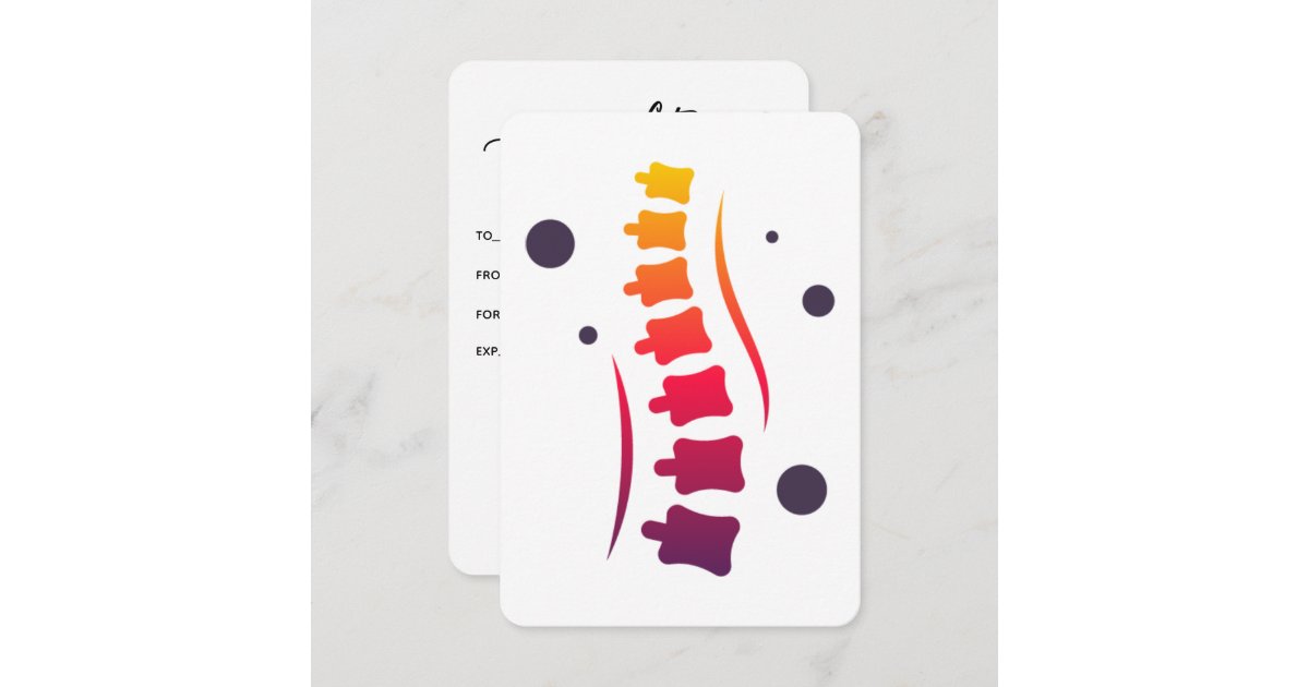 Colorful Spine Logo Chiropractic Gift Certificate Zazzle