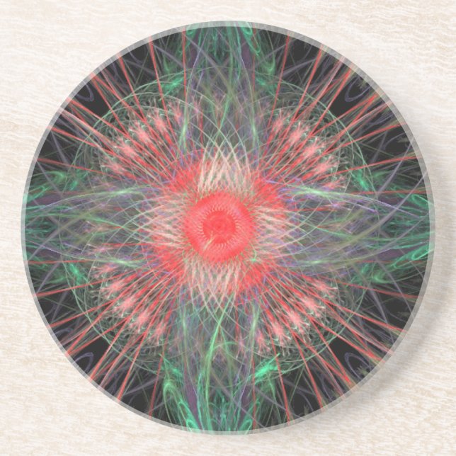 Colorful Spinning Swirls Drink Coaster (Front)