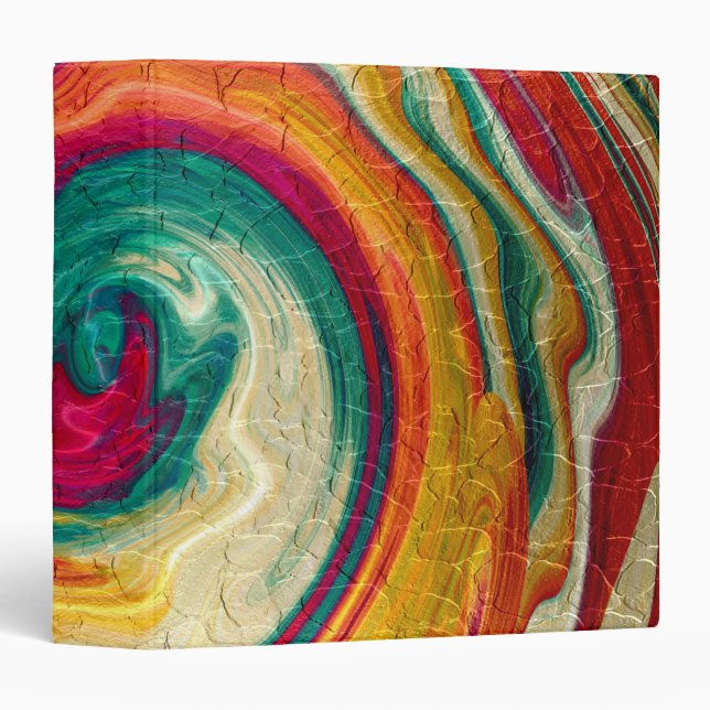 Colorful Spiral Abstract Art 4 Binder (Front/Spine)
