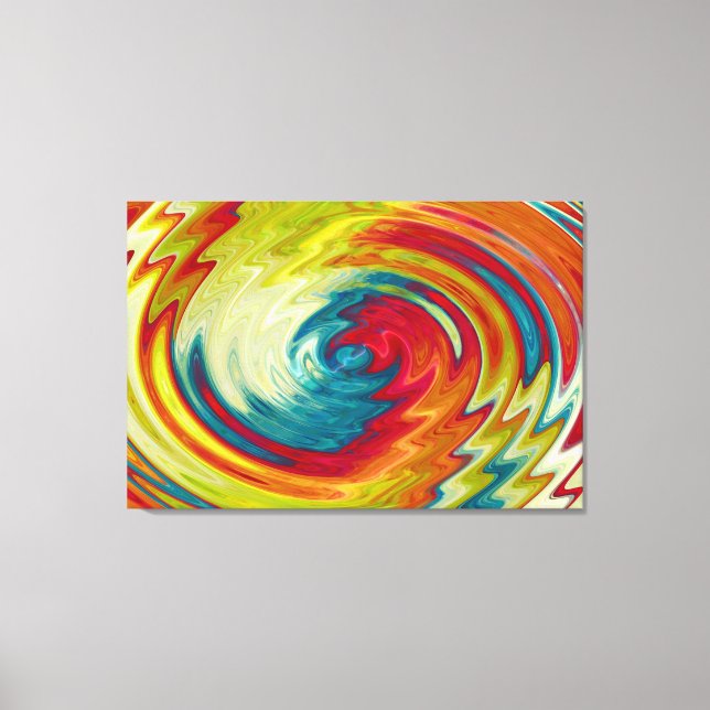 Colorful Spiral Abstract Art Canvas Print (Front)