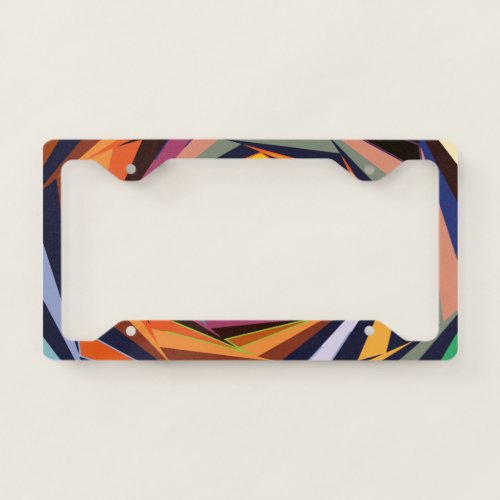 Colorful Spiral Abstract in the Linear Flat License Plate Frame