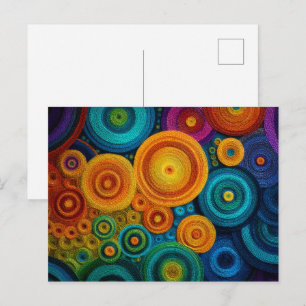 Colorful Spiral Abstract Pattern Geometric Swirl Postcard